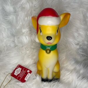 Holiday Time Yellow Reindeer with Red Hat (Lights Up!)